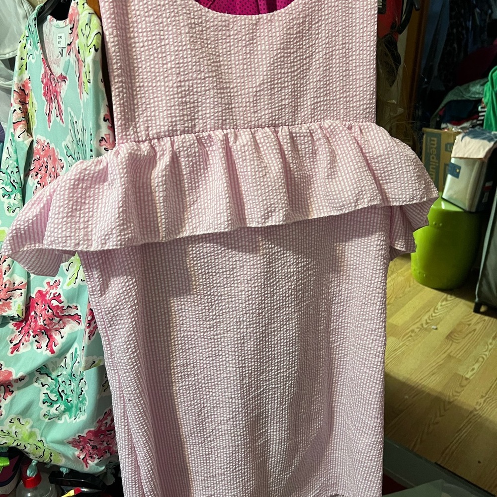 Pink Ruffled Sleeveless Dress